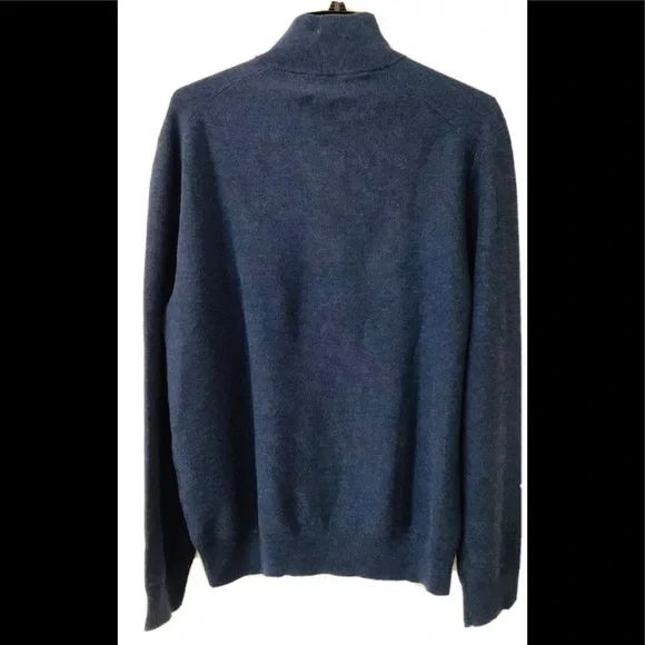 Polo Ralph Lauren Textured Pullover Turtleneck Pima Cotton Navy Heather Sweater